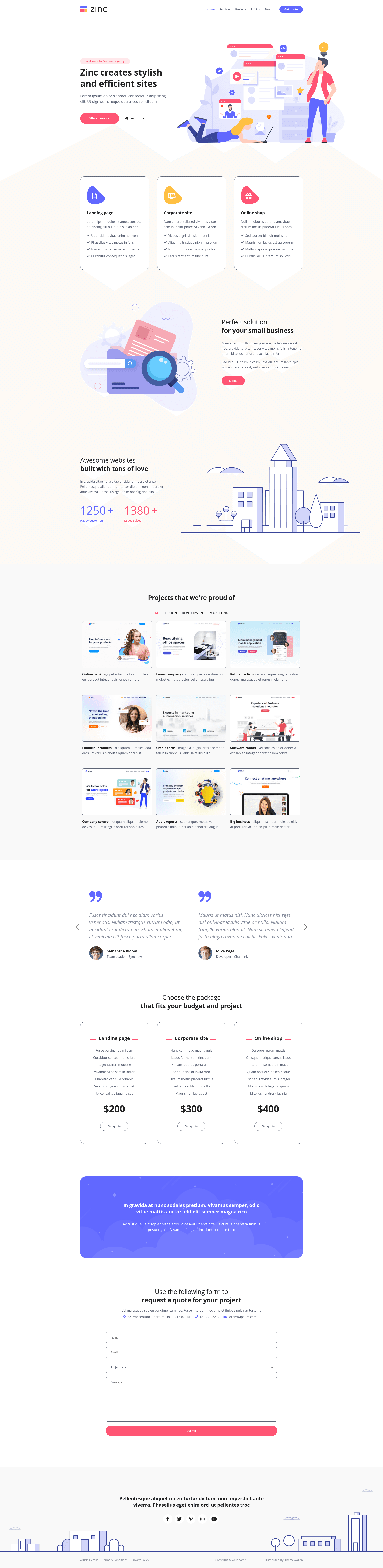 screenshot of Zinc on template0.com