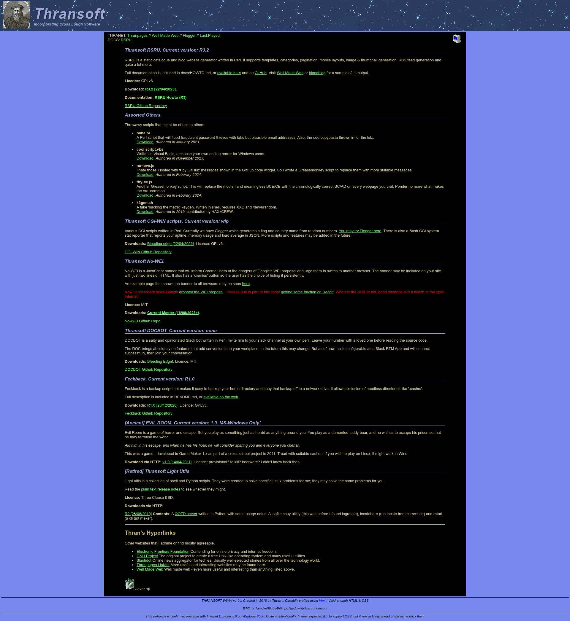 screenshot of RSRU on template0.com