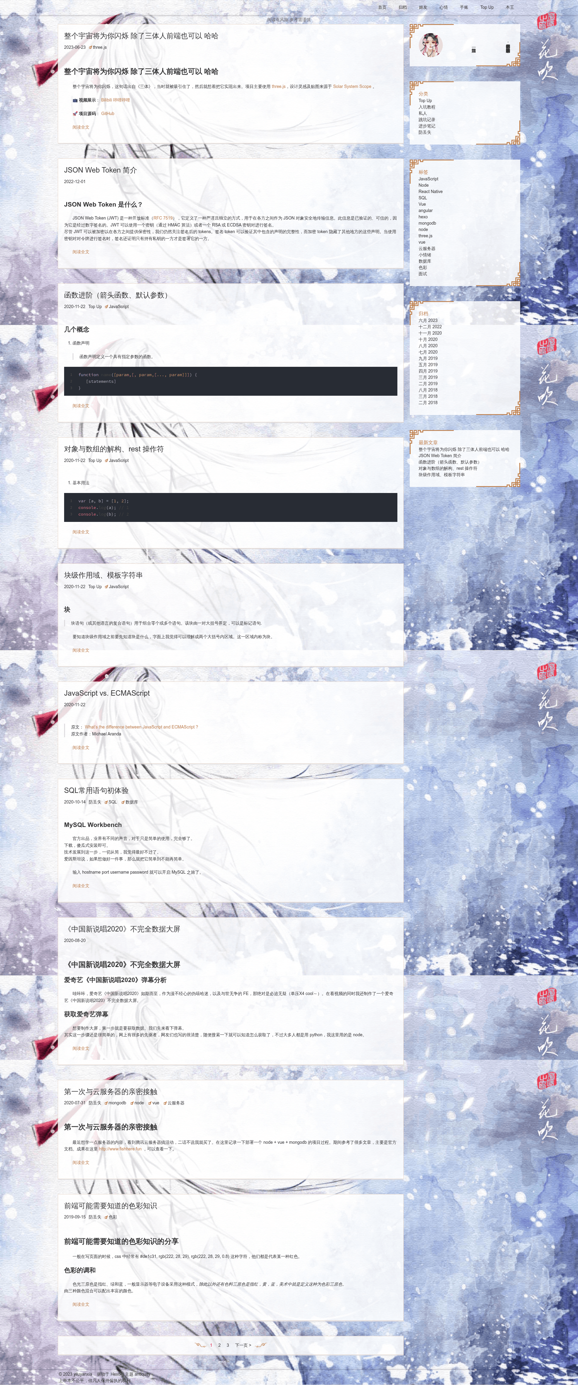 screenshot of Antiquity on template0.com