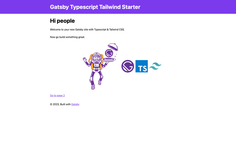 Image for Gatsby Typescript Tailwind Starter on template0.com Image for Gatsby Typescript Tailwind Starter on template0.com