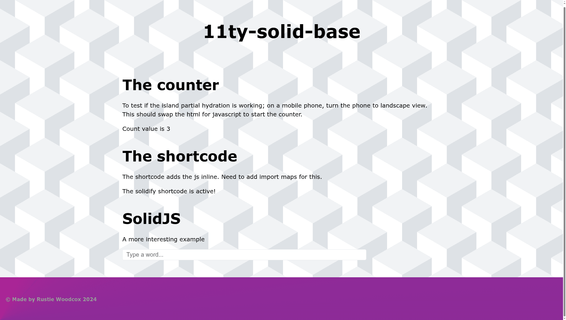 screenshot of 11ty Solid Base on template0.com
