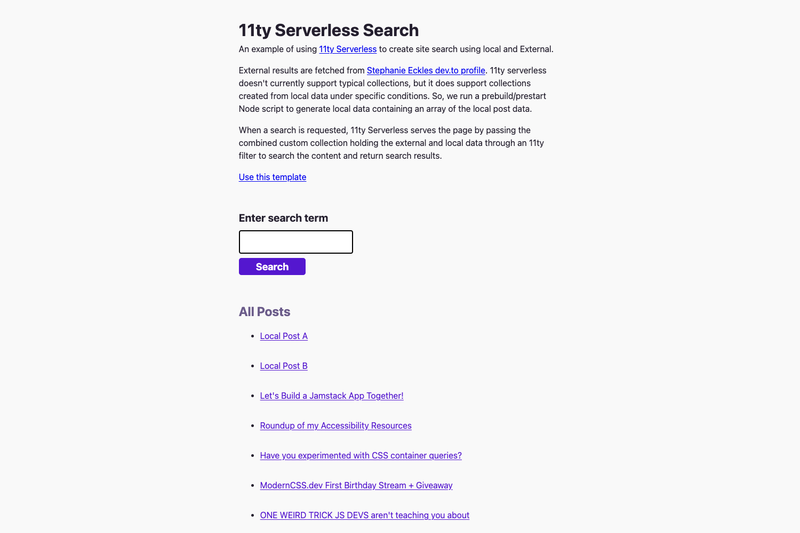 Image for 11ty Serverless Search on template0.com Image for 11ty Serverless Search on template0.com