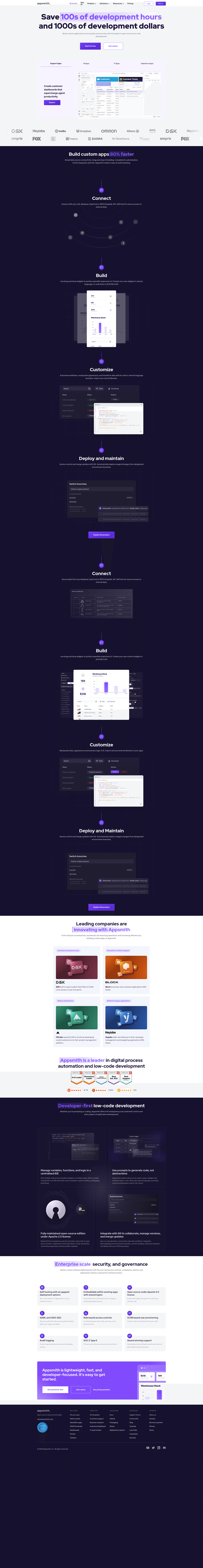 screenshot of Appsmith on template0.com