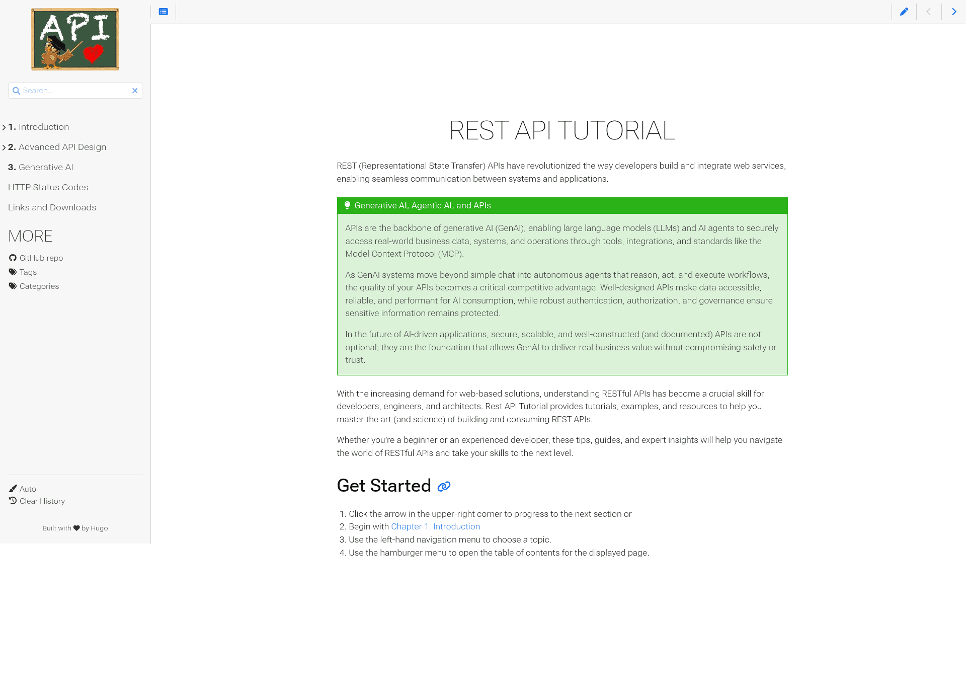 screenshot of RestApiTutorial.com on template0.com