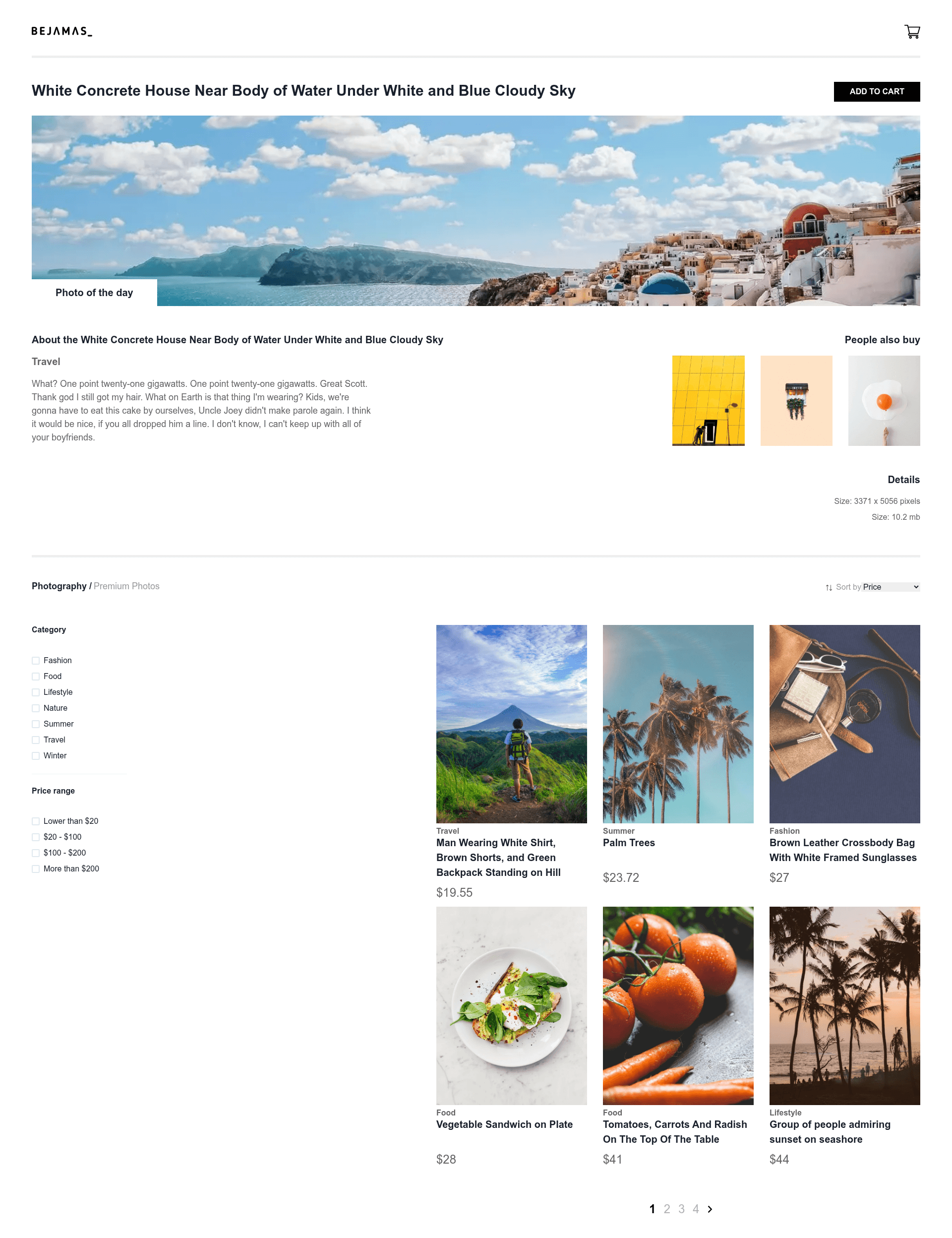 screenshot of NextJS Ecommerce PoC on template0.com