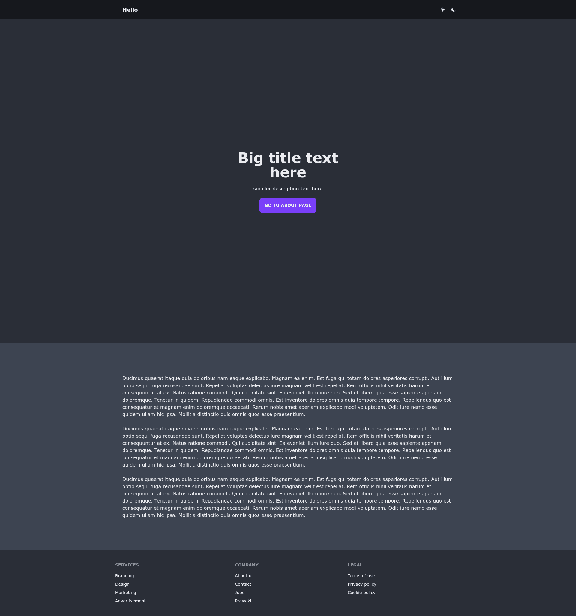 screenshot of Astro Svelte Tailwind Starter on template0.com