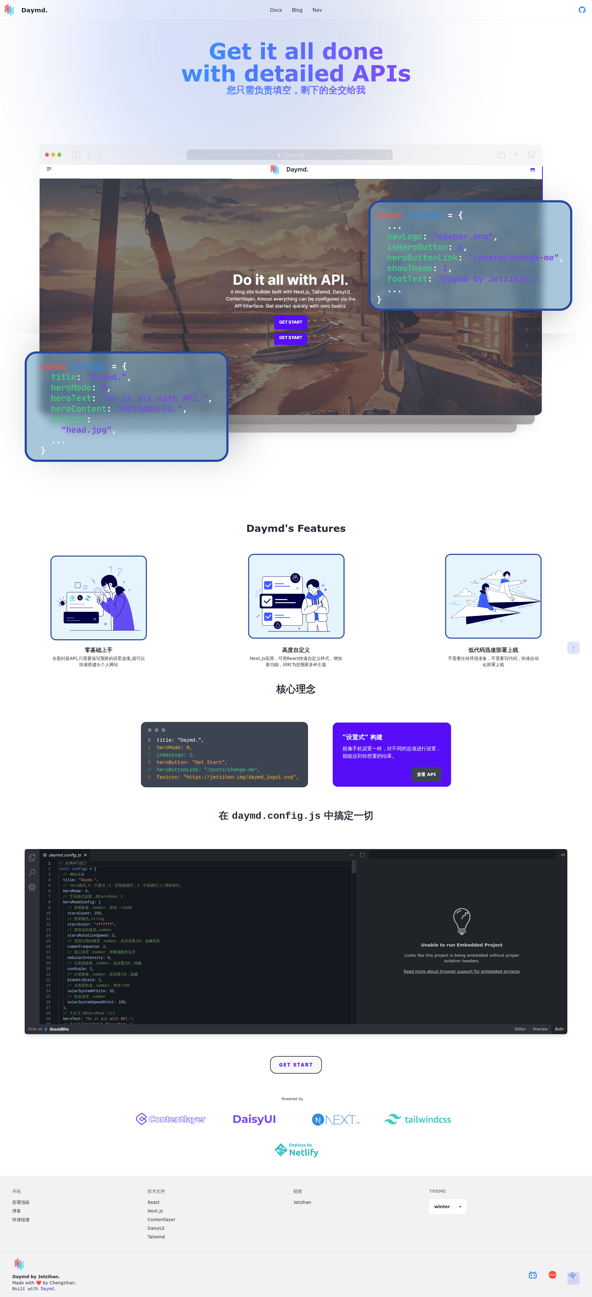 screenshot of Daymd on template0.com