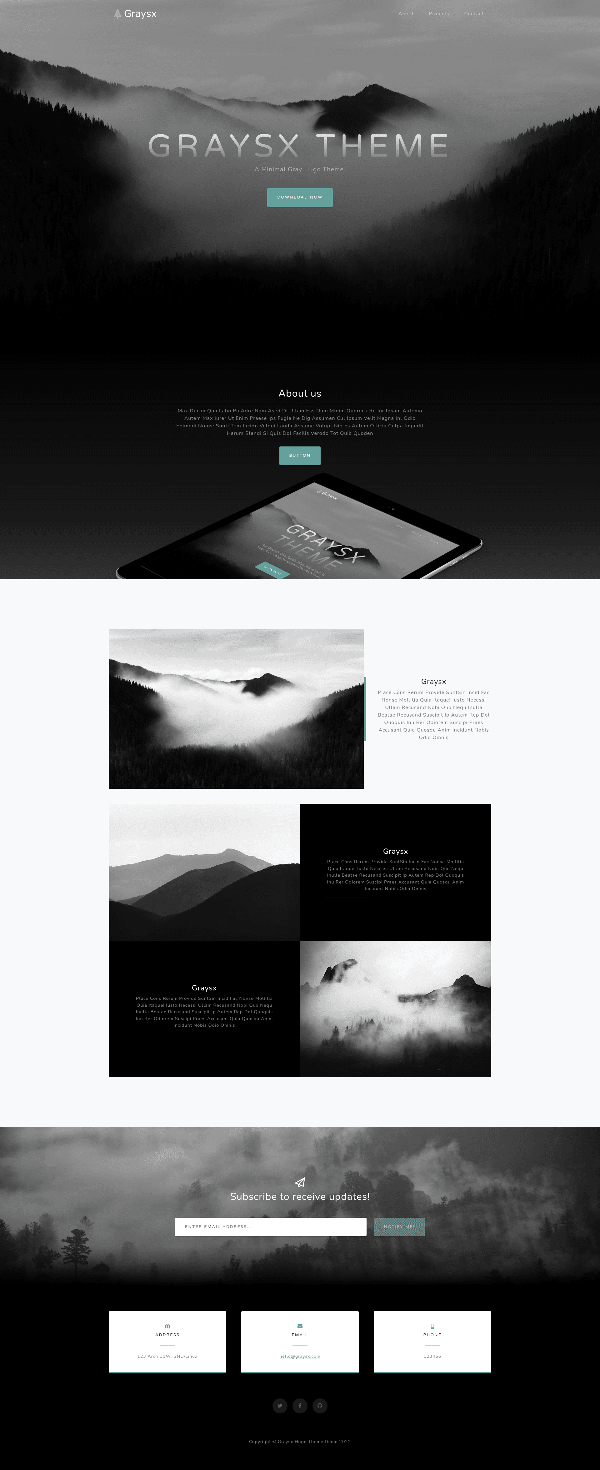 screenshot of GraySX on template0.com