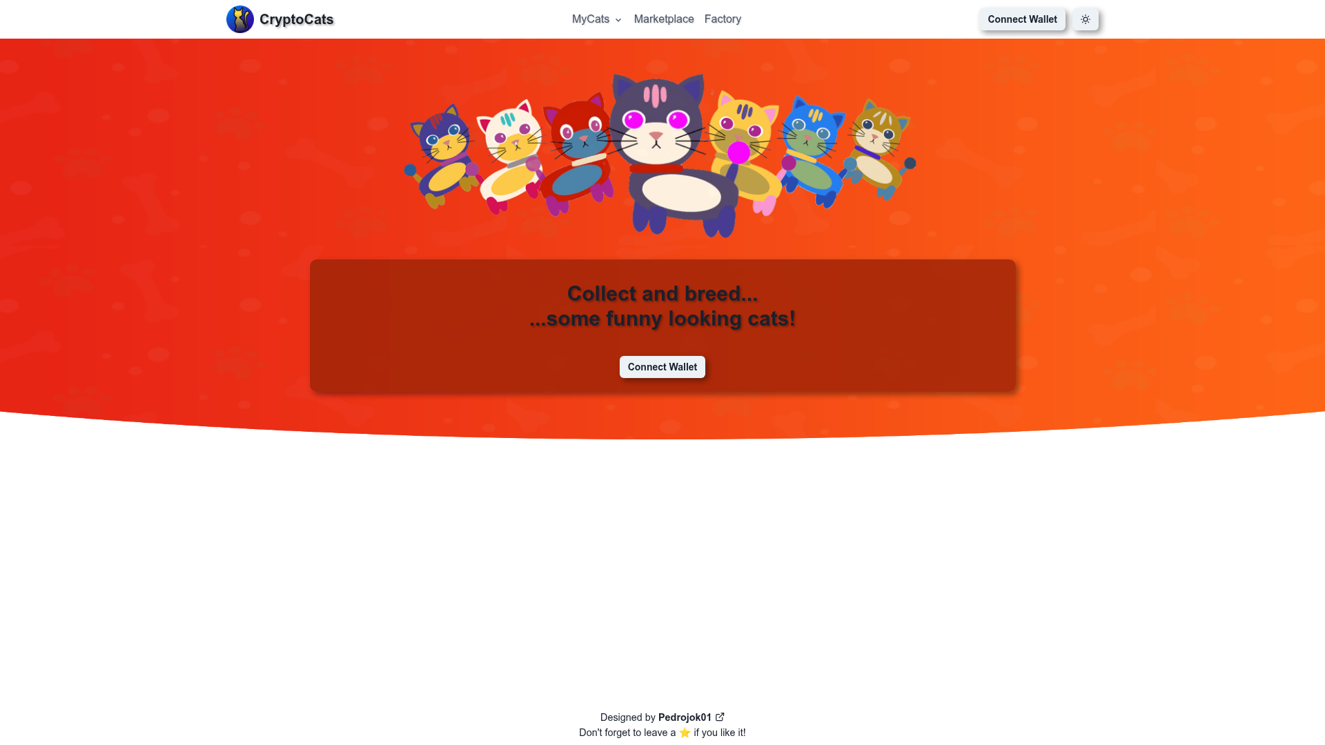 screenshot of CryptoCats on template0.com