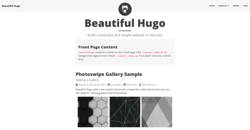 Image for Beautiful Hugo(blog hugo template) on template0.com