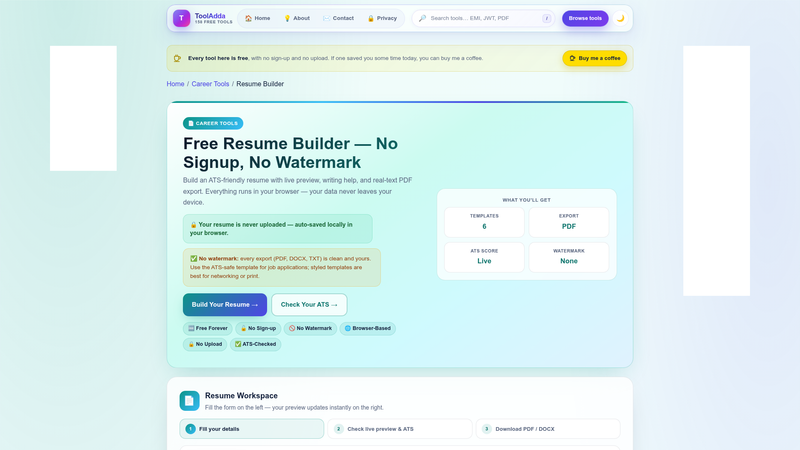 Image for Resume Builder on template0.com Image for Resume Builder on template0.com