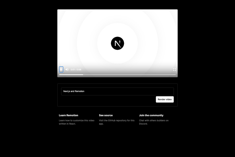 Image for Remotion Next.js Template on template0.com