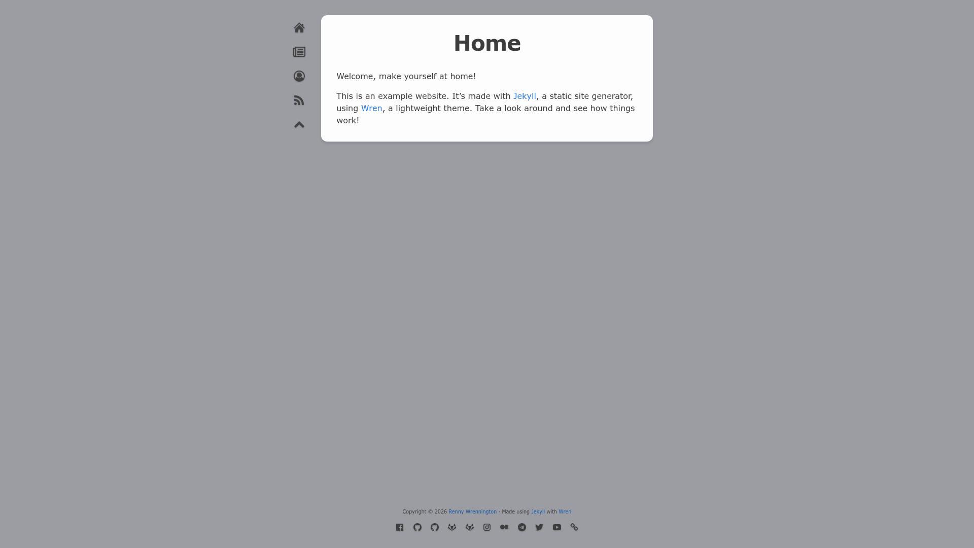screenshot of Wren on template0.com