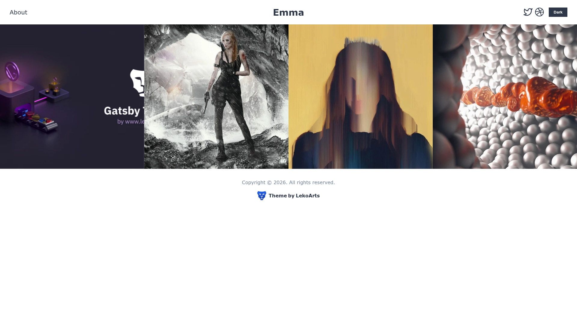 screenshot of Gatsby Starter Portfolio Emma on template0.com