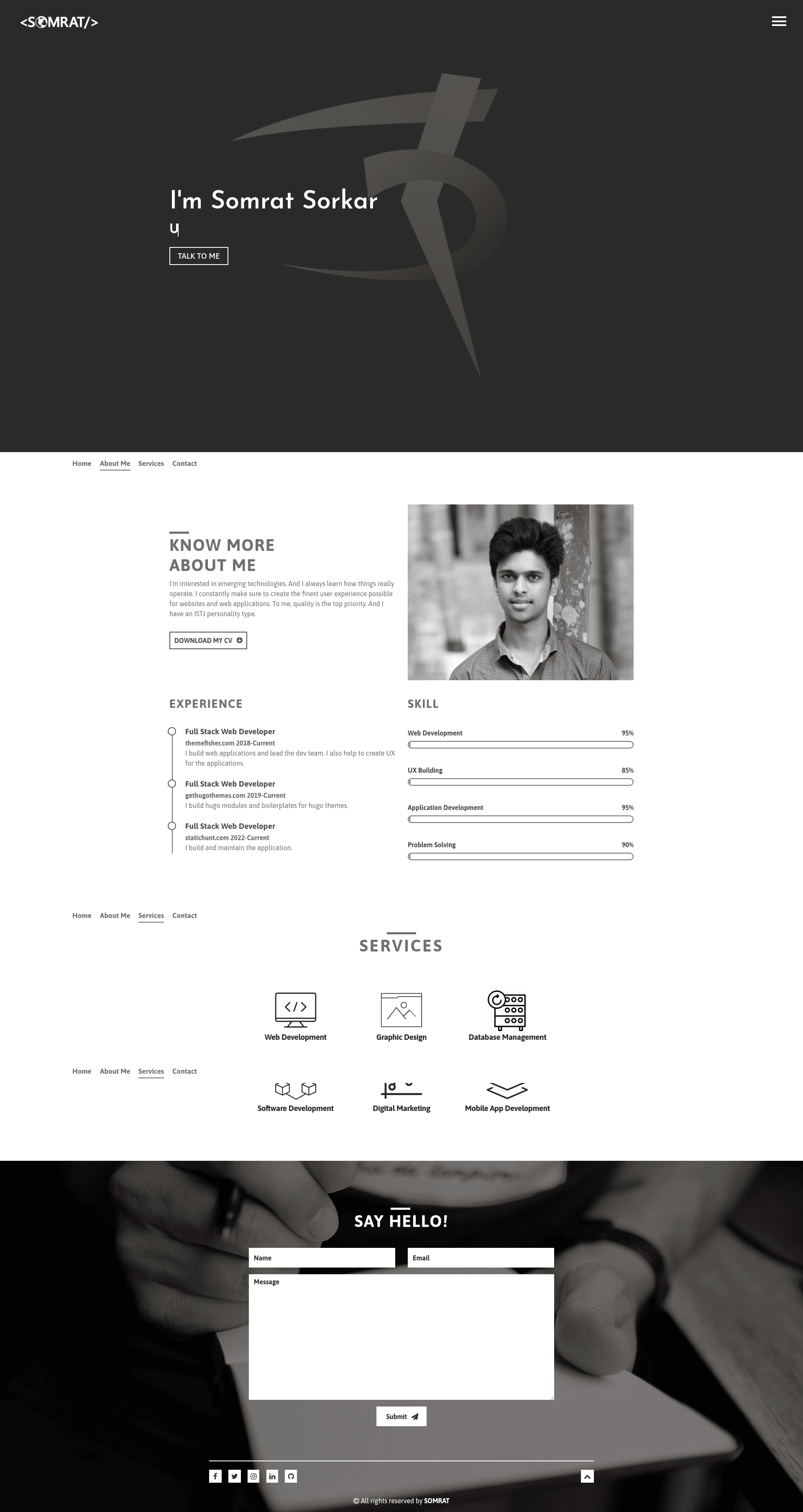 screenshot of Somrat on template0.com