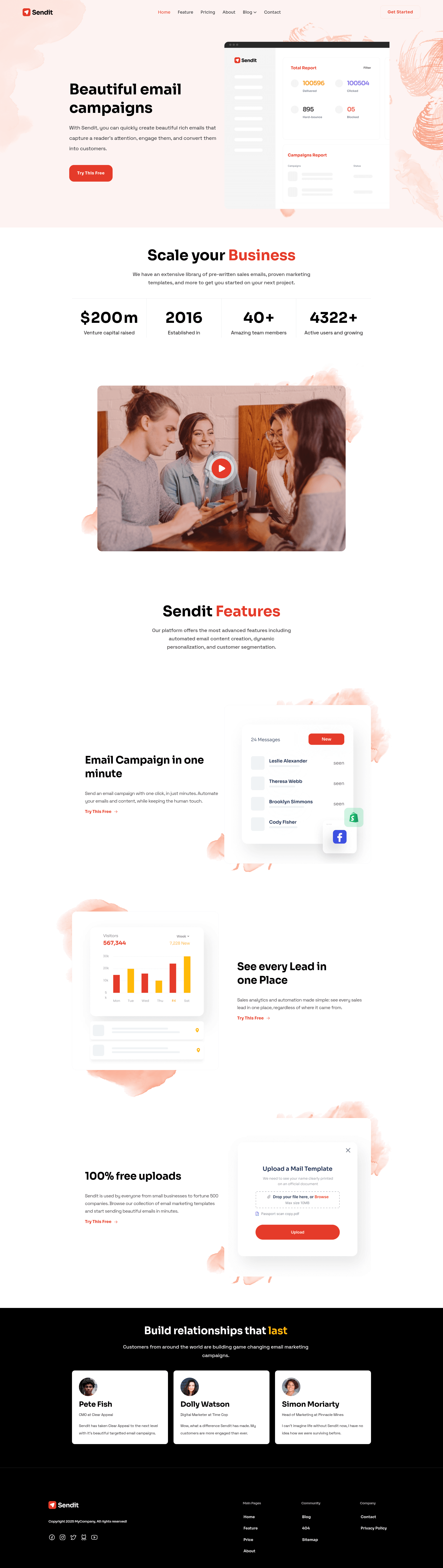 screenshot of Sendit on template0.com