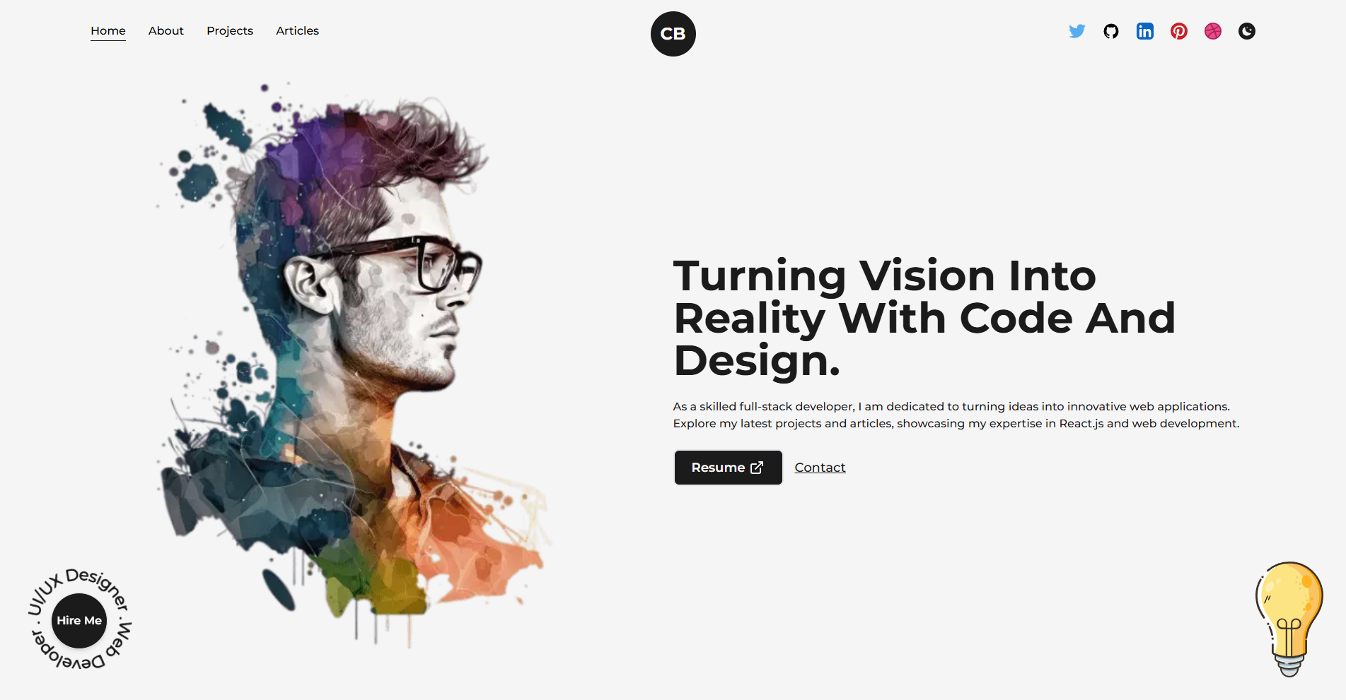 Codebucks27 Developer Portfolio preview