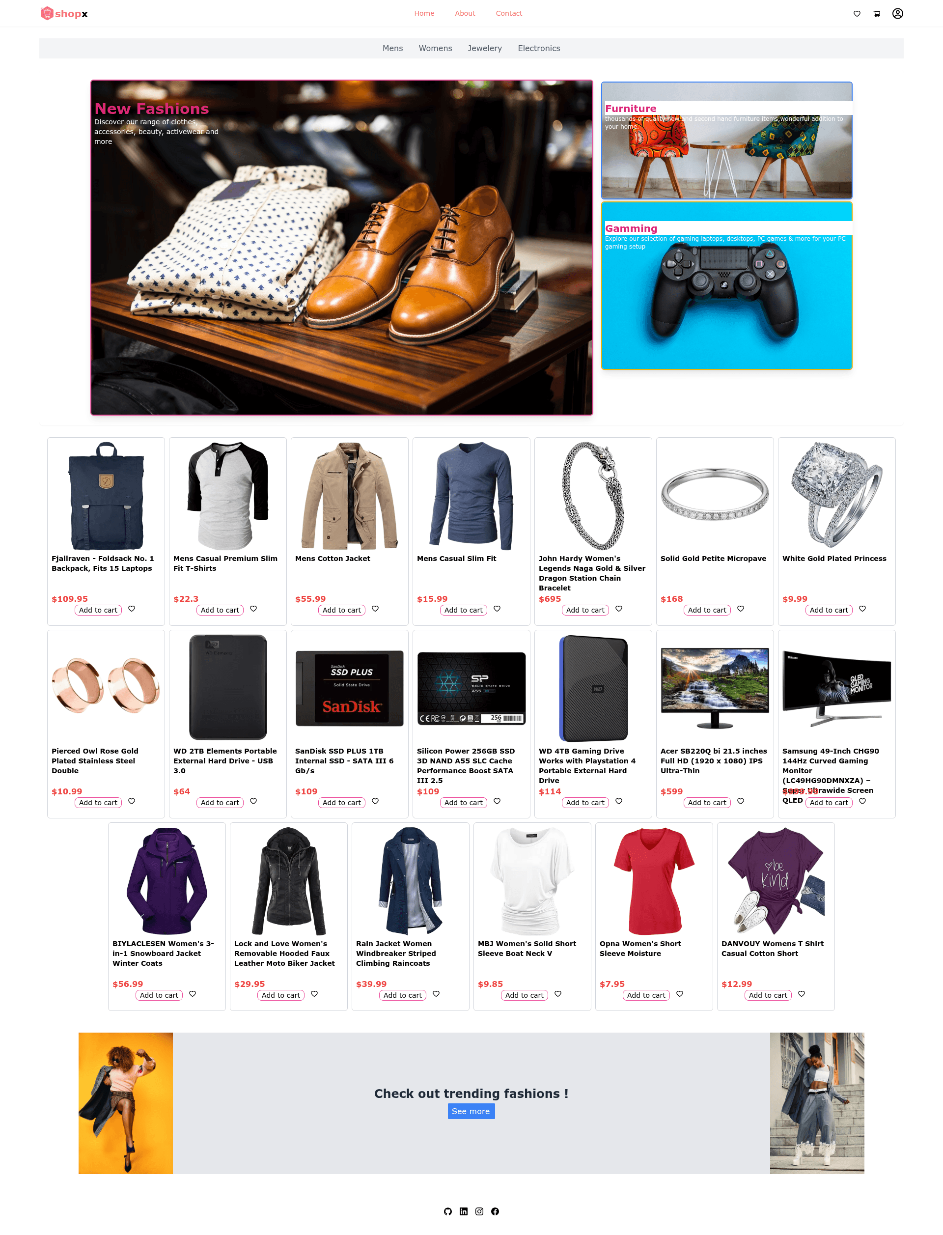 screenshot of ShopX Ecommerce on template0.com