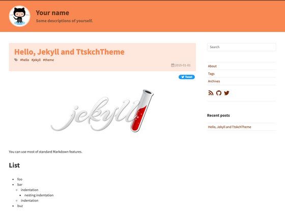 Image for jekyll-ttskch-theme on template0.com Image for jekyll-ttskch-theme on template0.com