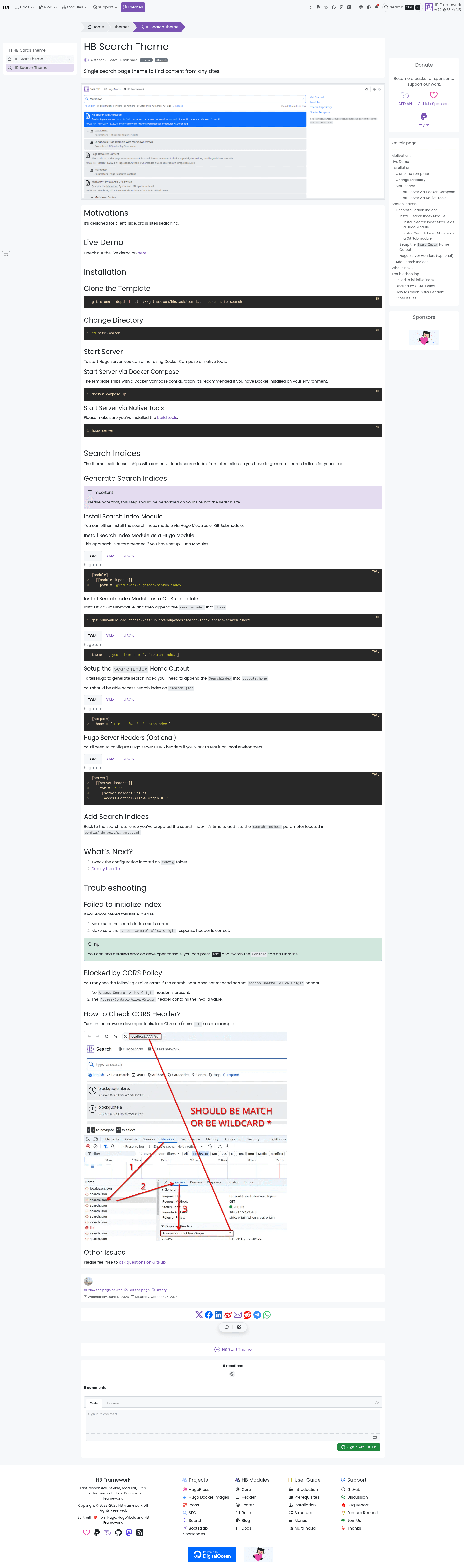 screenshot of HB Search Theme on template0.com