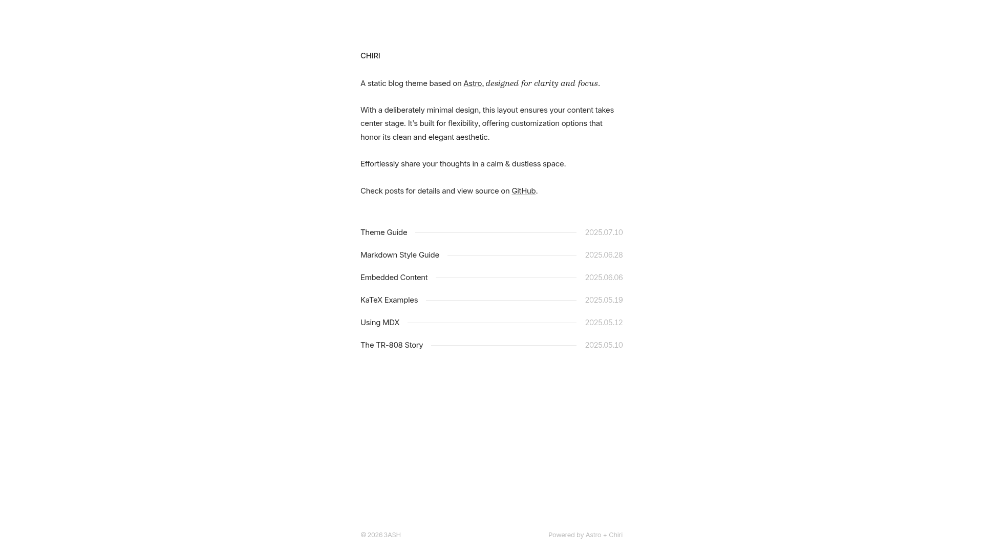 screenshot of Chiri on template0.com