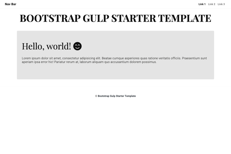 Image for Bootstrap Gulp Starter Template on template0.com Image for Bootstrap Gulp Starter Template on template0.com