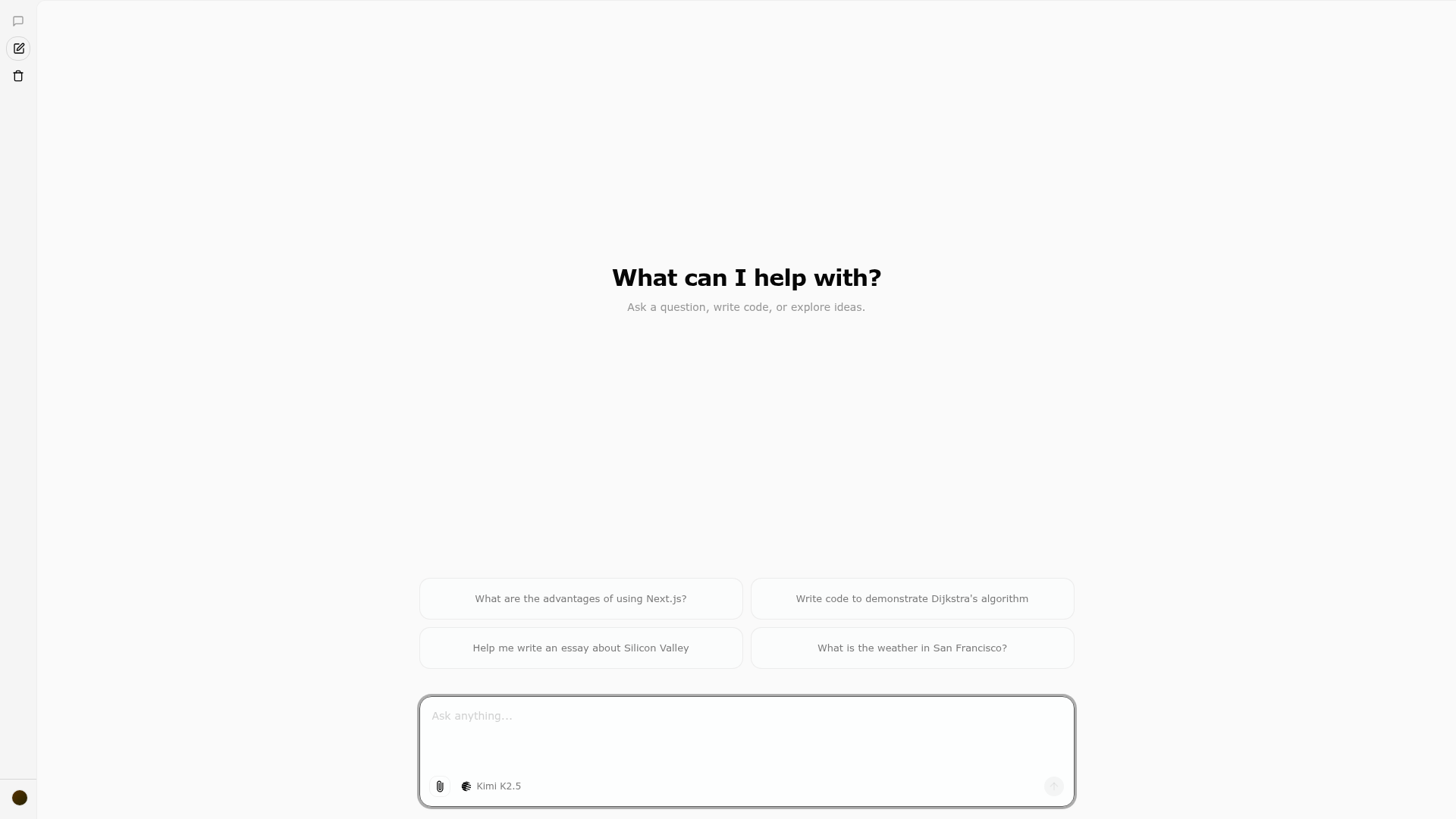screenshot of Chatbot on template0.com