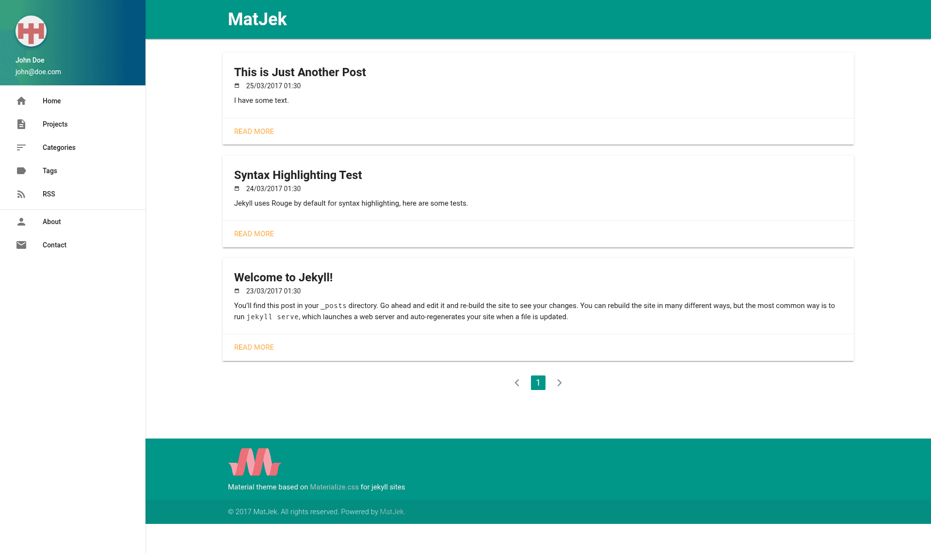 screenshot of MatJek on template0.com