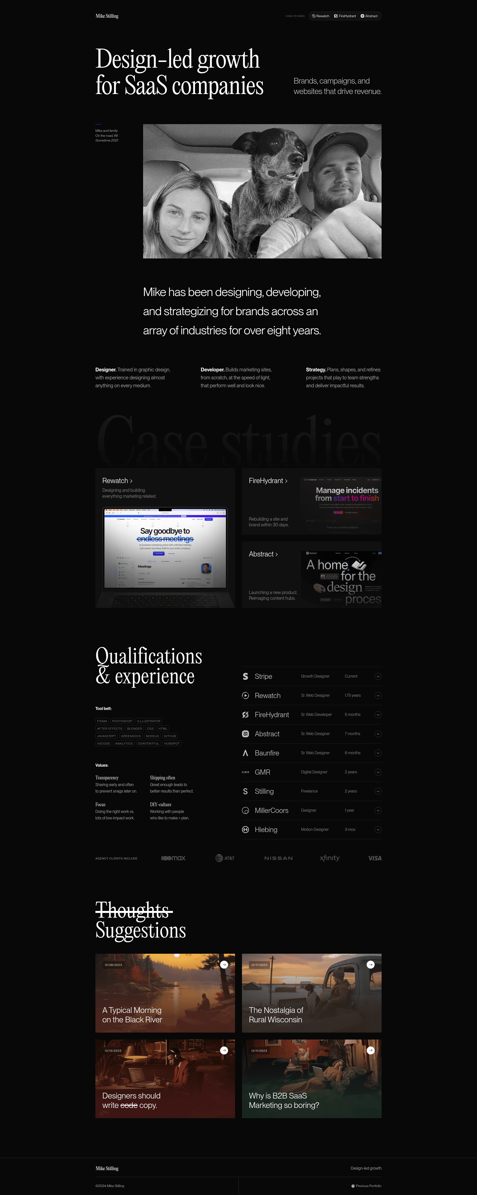 screenshot of Mike's Portfolio on template0.com