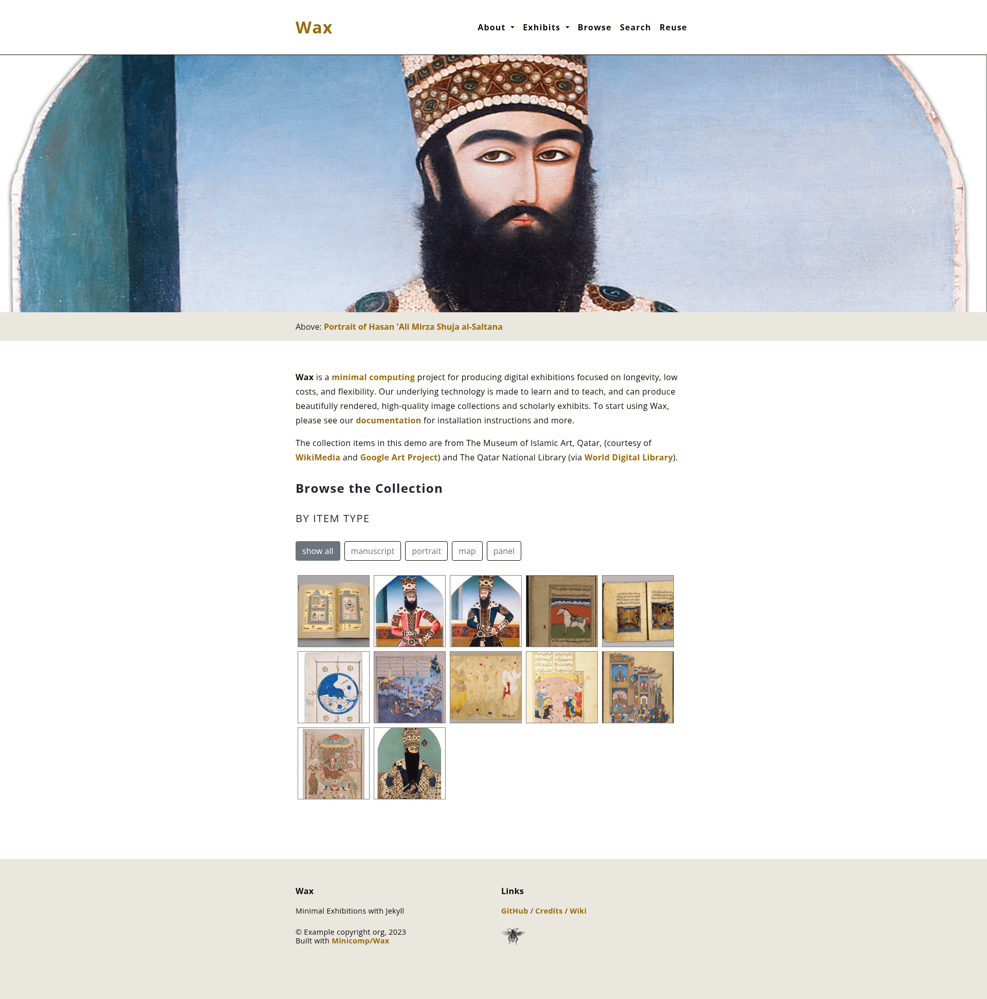 screenshot of Wax on template0.com