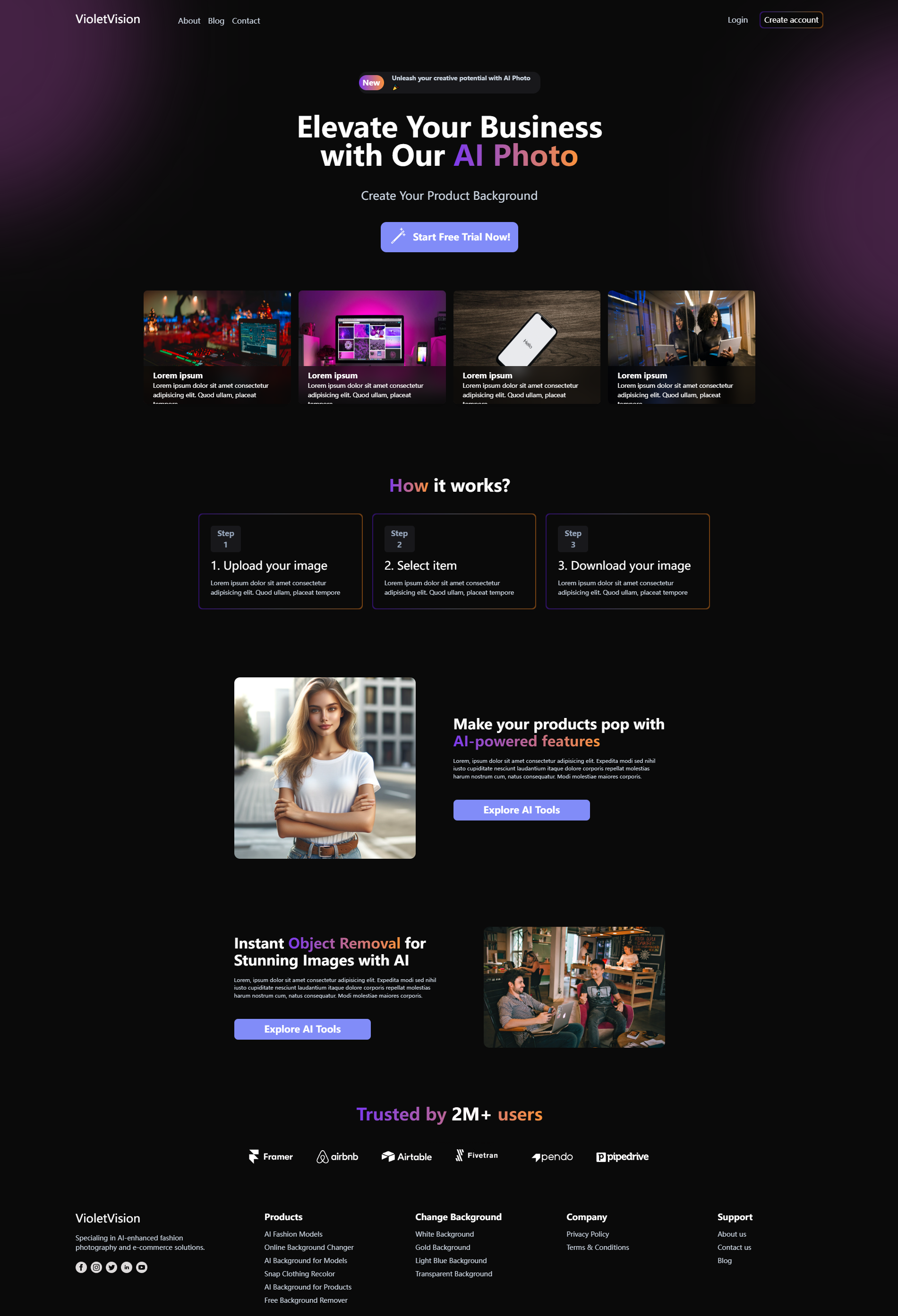 Image for Violet Vision(landing page astro template) on template0.com