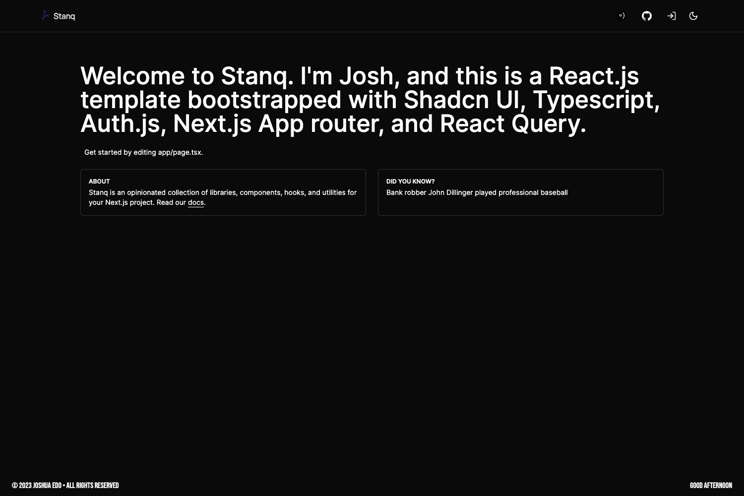 Stanq Template preview