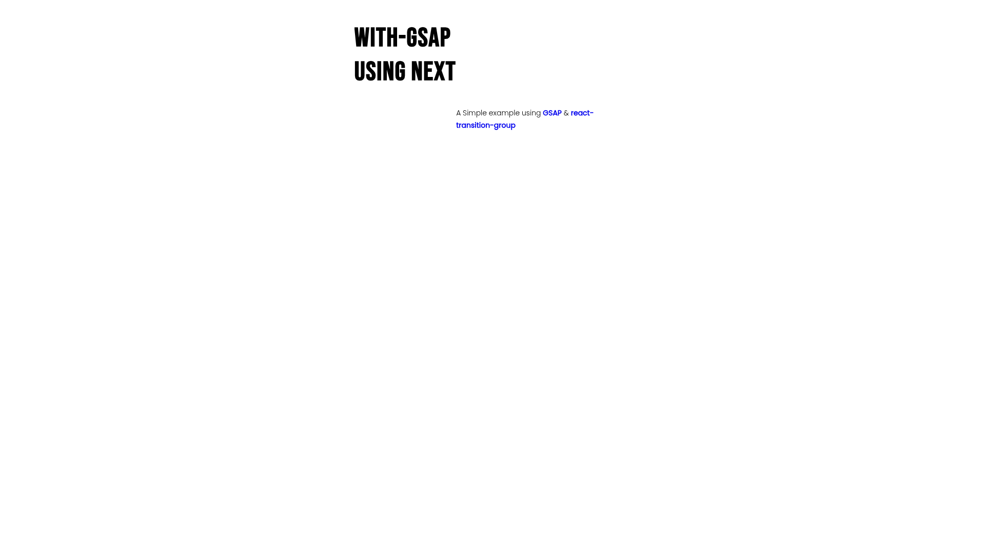 screenshot of Next GSAP on template0.com