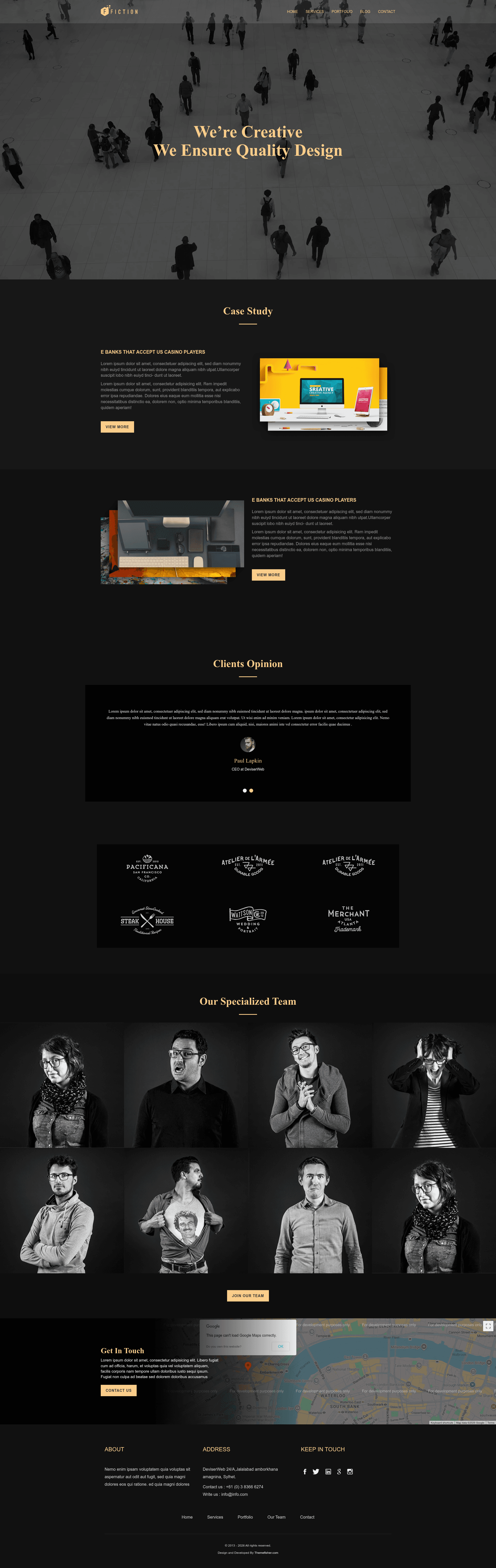 screenshot of Fiction on template0.com
