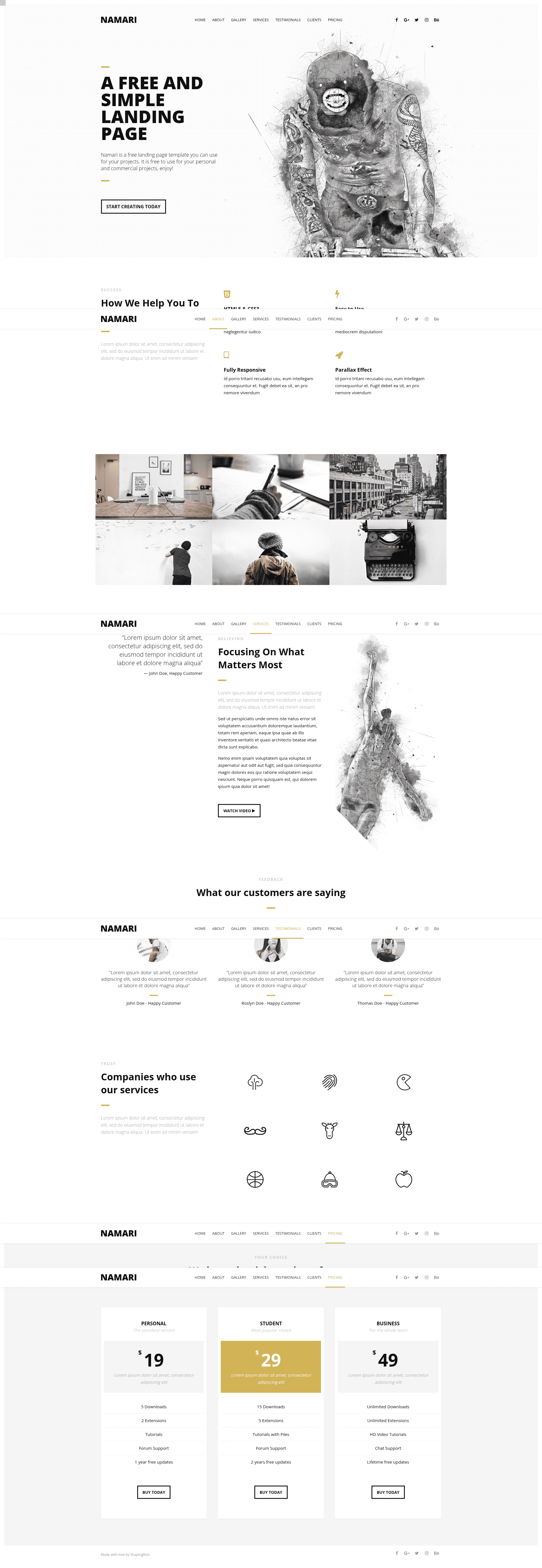 screenshot of Namari on template0.com