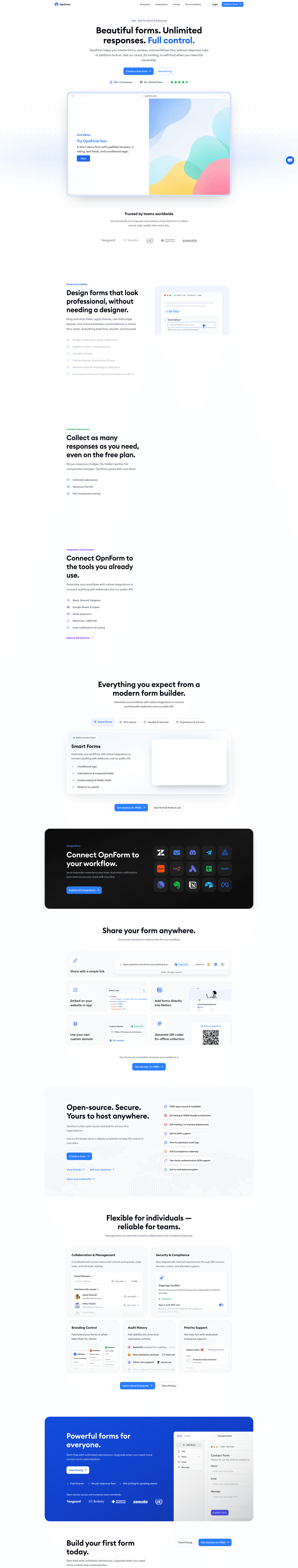 screenshot of OpnForm on template0.com