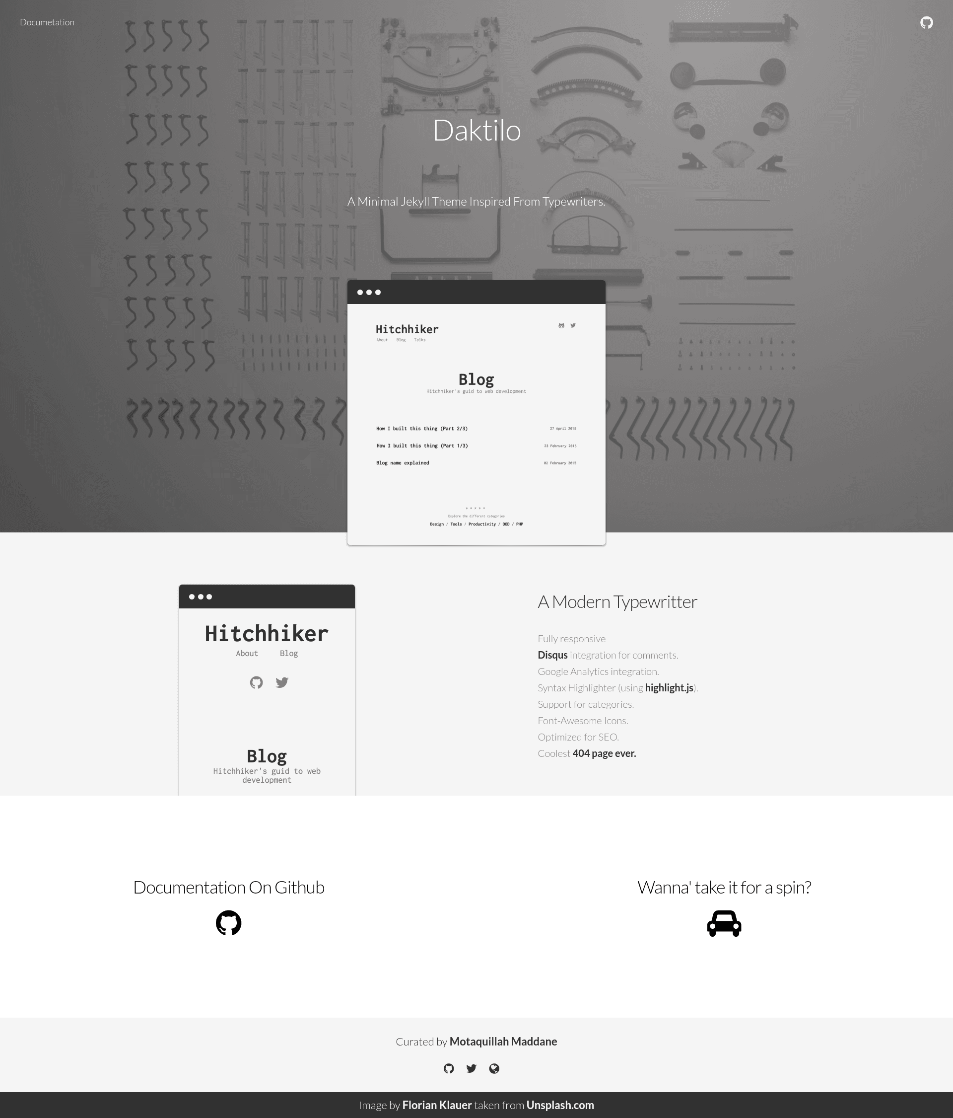 screenshot of Daktilo on template0.com