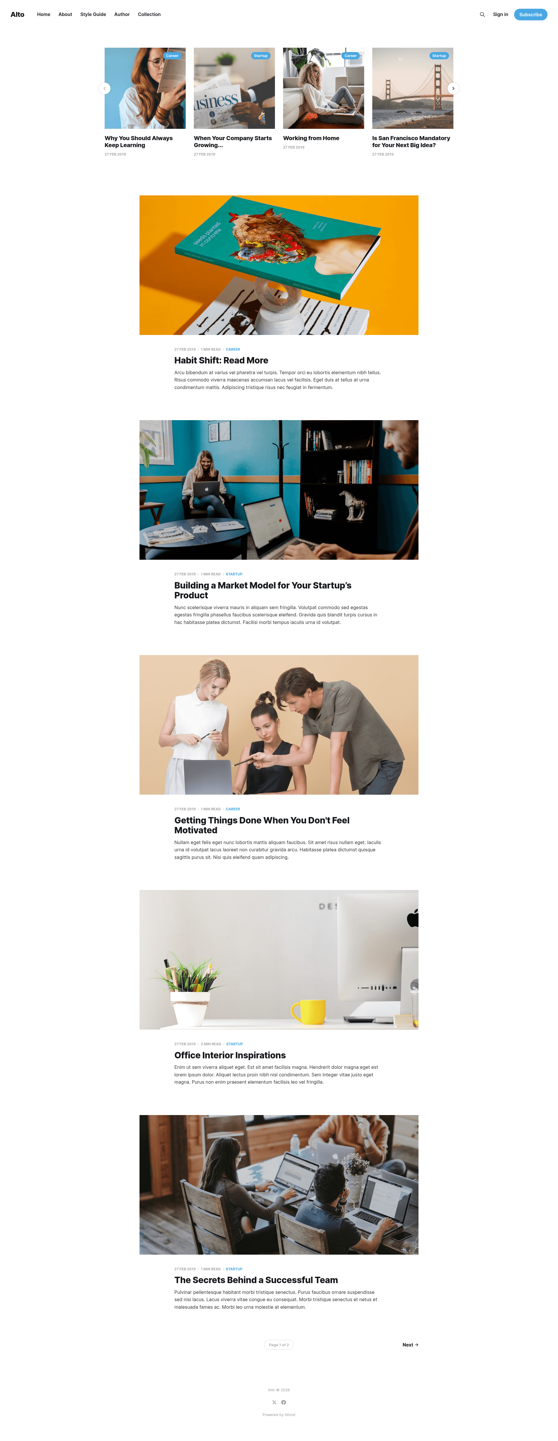 screenshot of Alto on template0.com