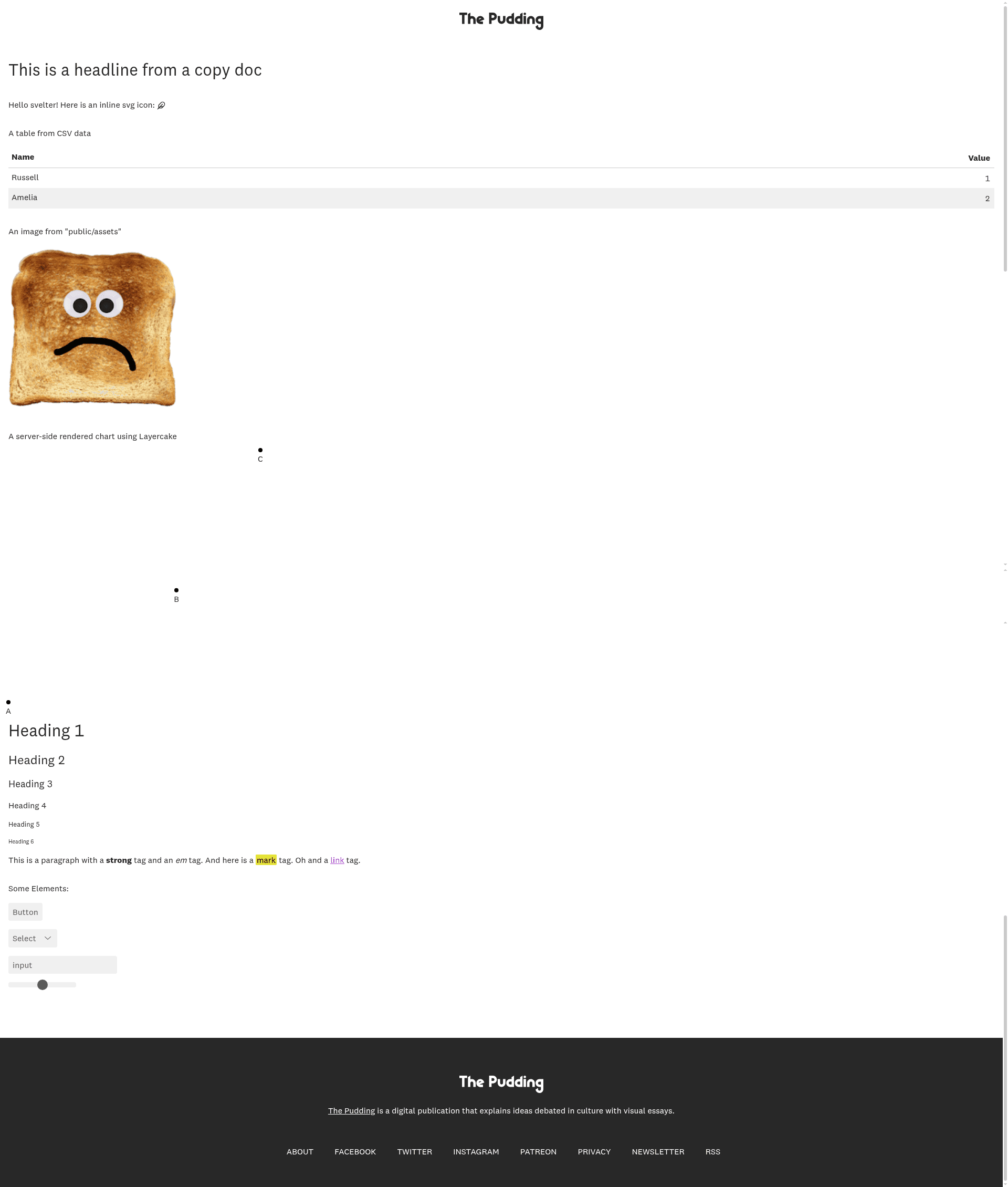 screenshot of Svelte Starter on template0.com