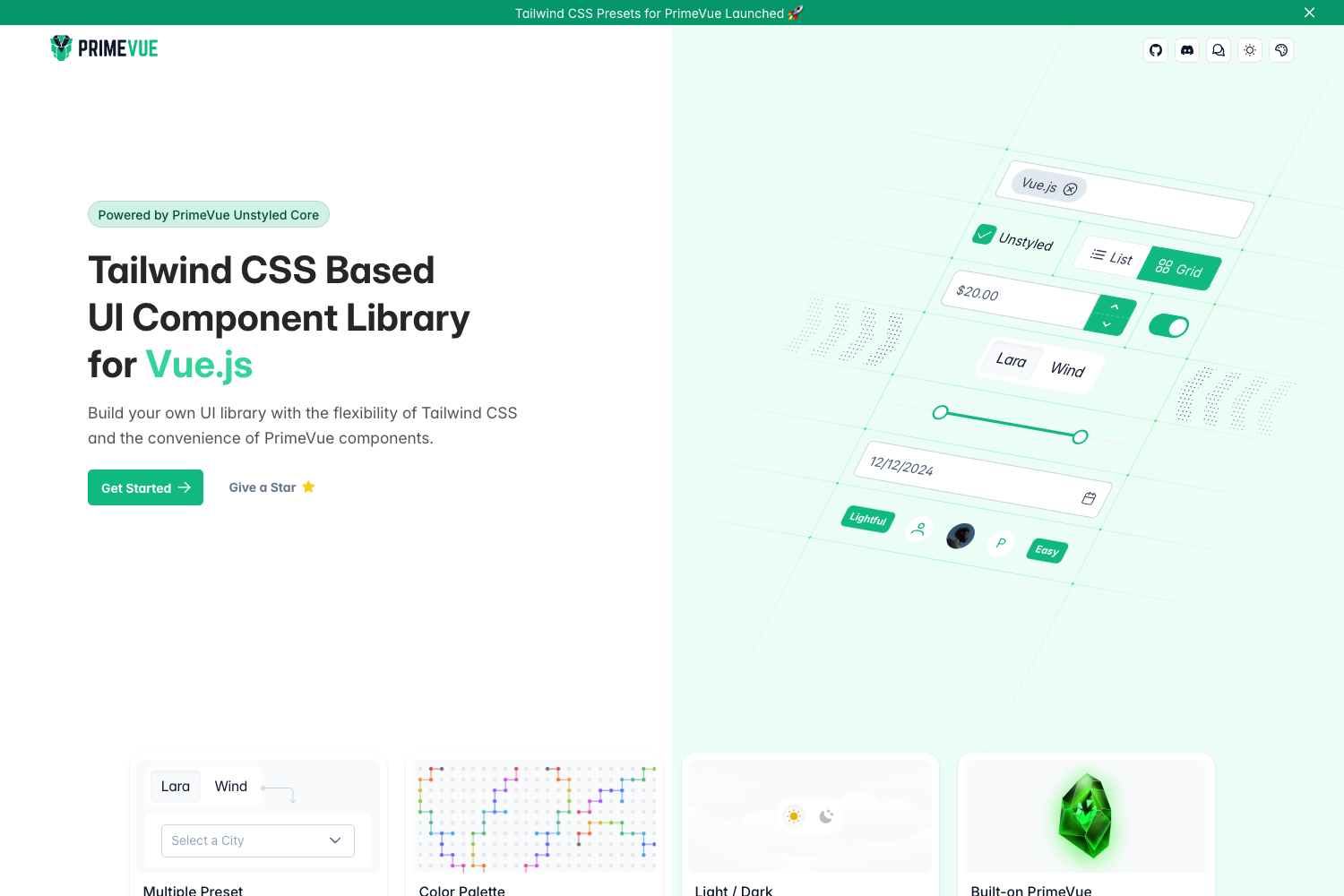 PrimeVue Tailwind preview