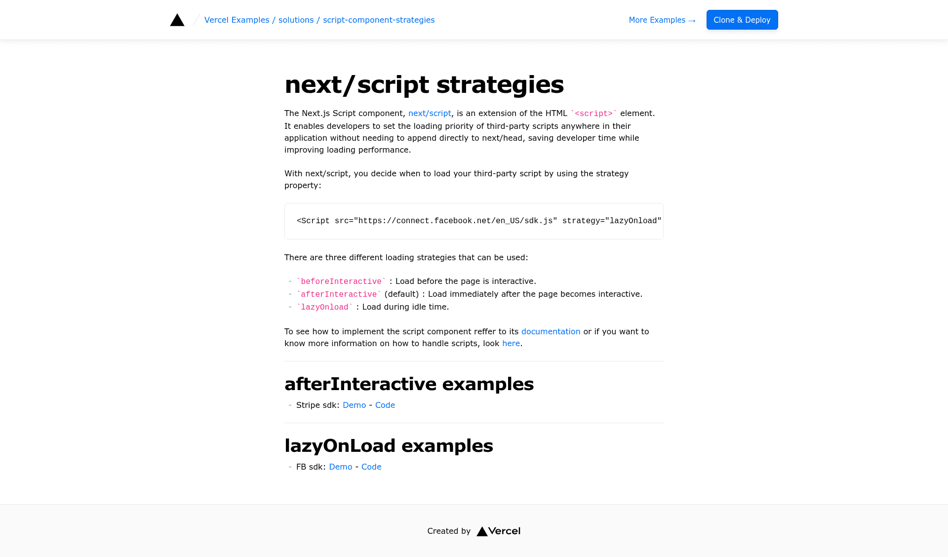screenshot of next/script strategies on template0.com