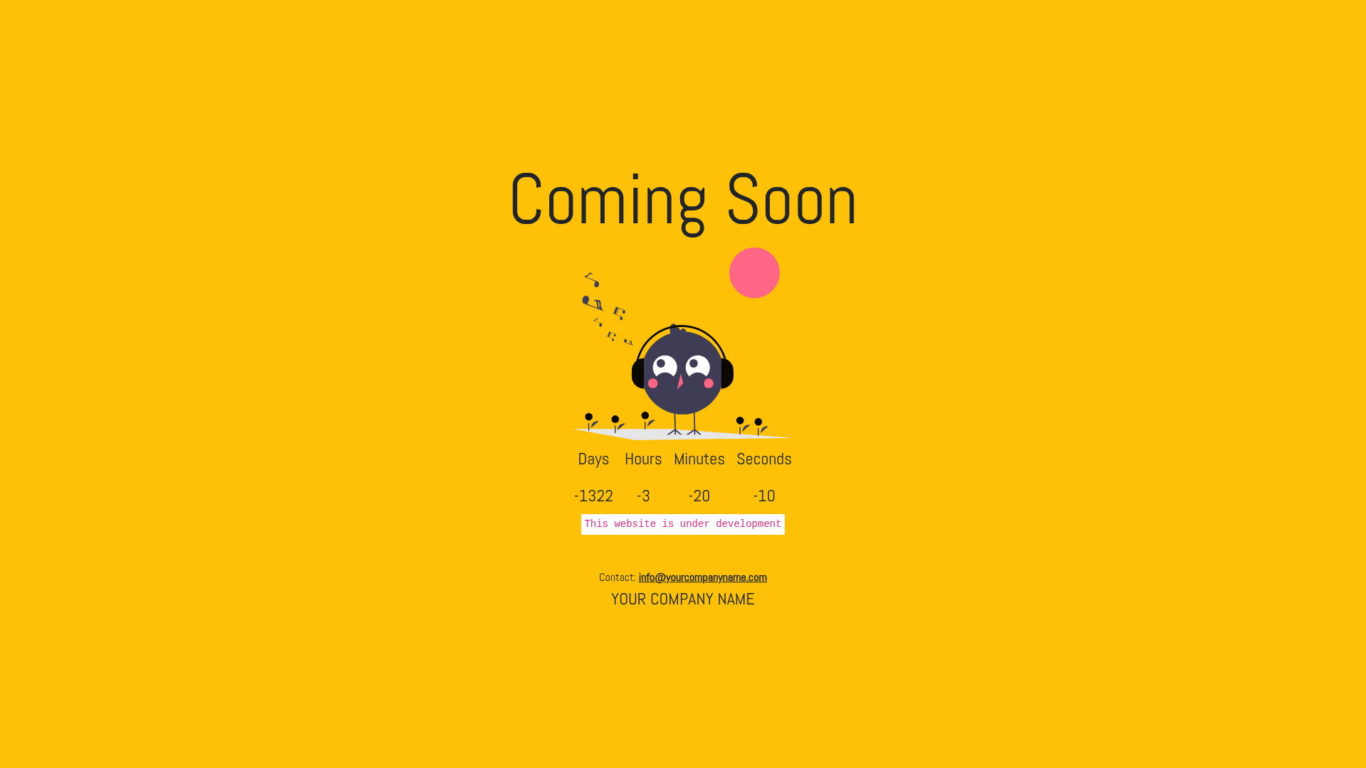 screenshot of Coming Soon Web Page on template0.com