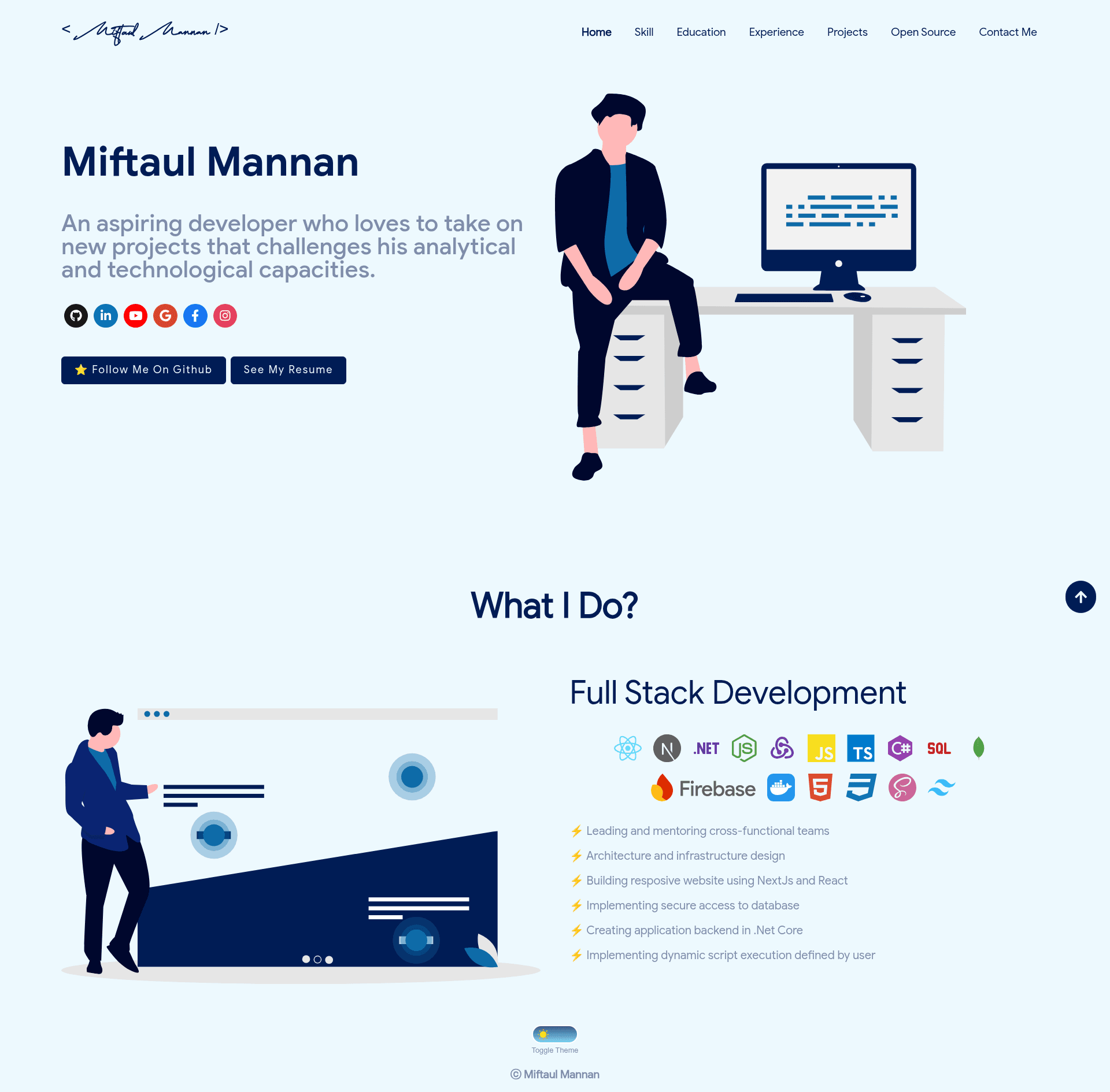 screenshot of portfolio on template0.com