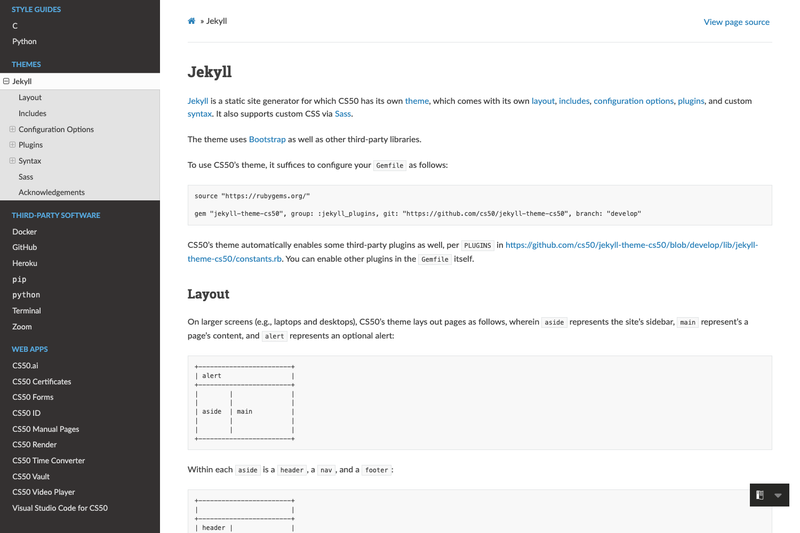 Image for Jekyll Theme CS50 on template0.com Image for Jekyll Theme CS50 on template0.com
