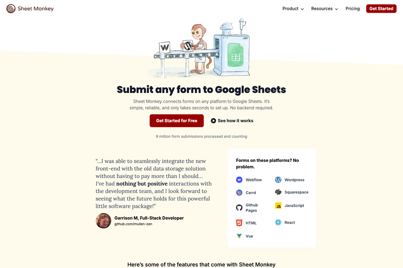 Image for HTML Form To Google Sheets on template0.com