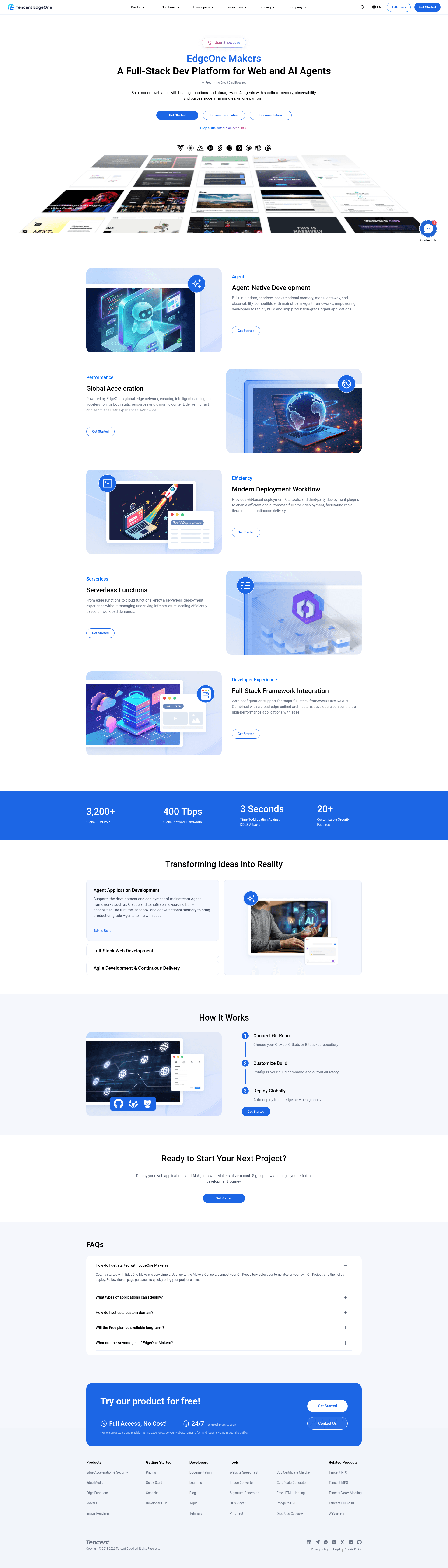 screenshot of EdgeOne Pages Templates on template0.com