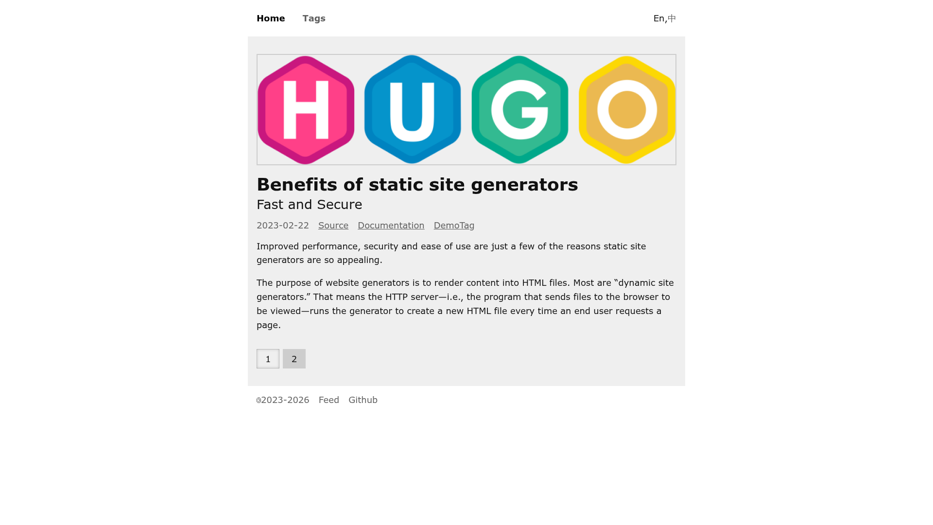 screenshot of hugo-pure on template0.com