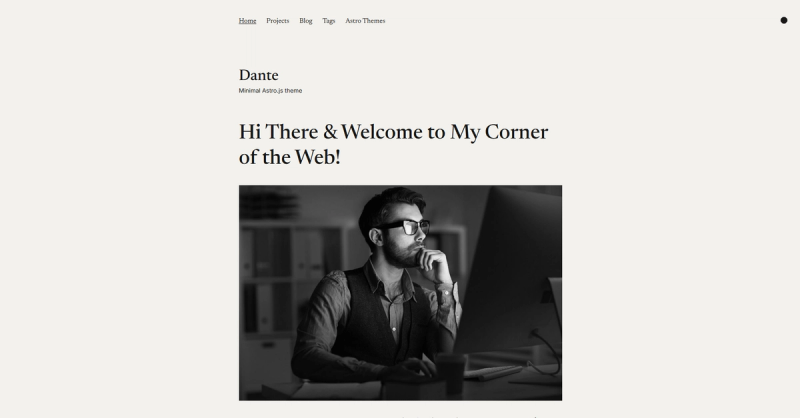 Image for Dante(blog astro template) on template0.com