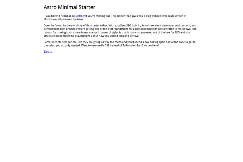Image for Astro Minimal Starter on template0.com Image for Astro Minimal Starter on template0.com