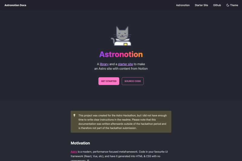 Image for Astronotion Starter SSG on template0.com Image for Astronotion Starter SSG on template0.com